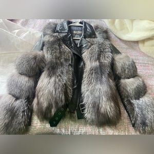 Fox fur coat jacket